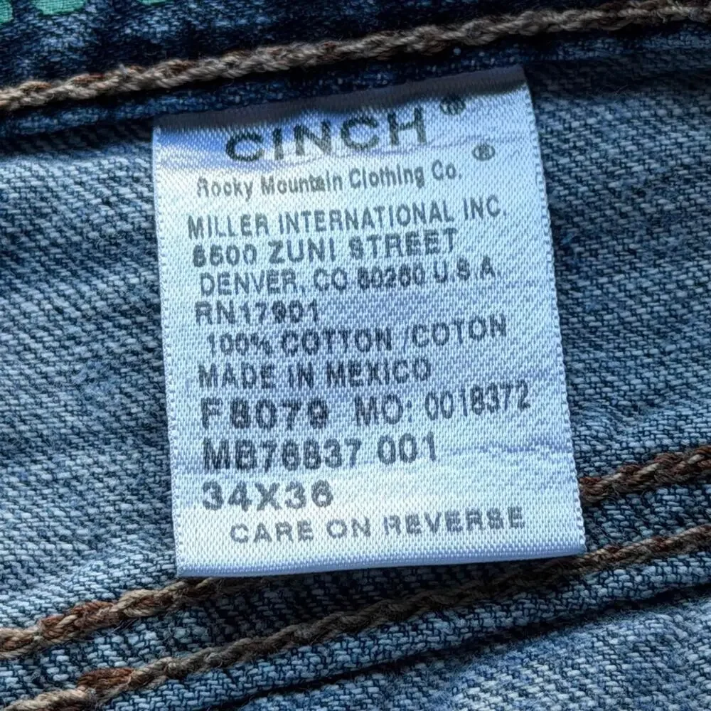 Cinch Grant Light Wash Denim Jeans 34x36 Y2K Baggy
